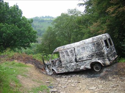 The Welsh seem to love setting fire to vehicles and dumping them
